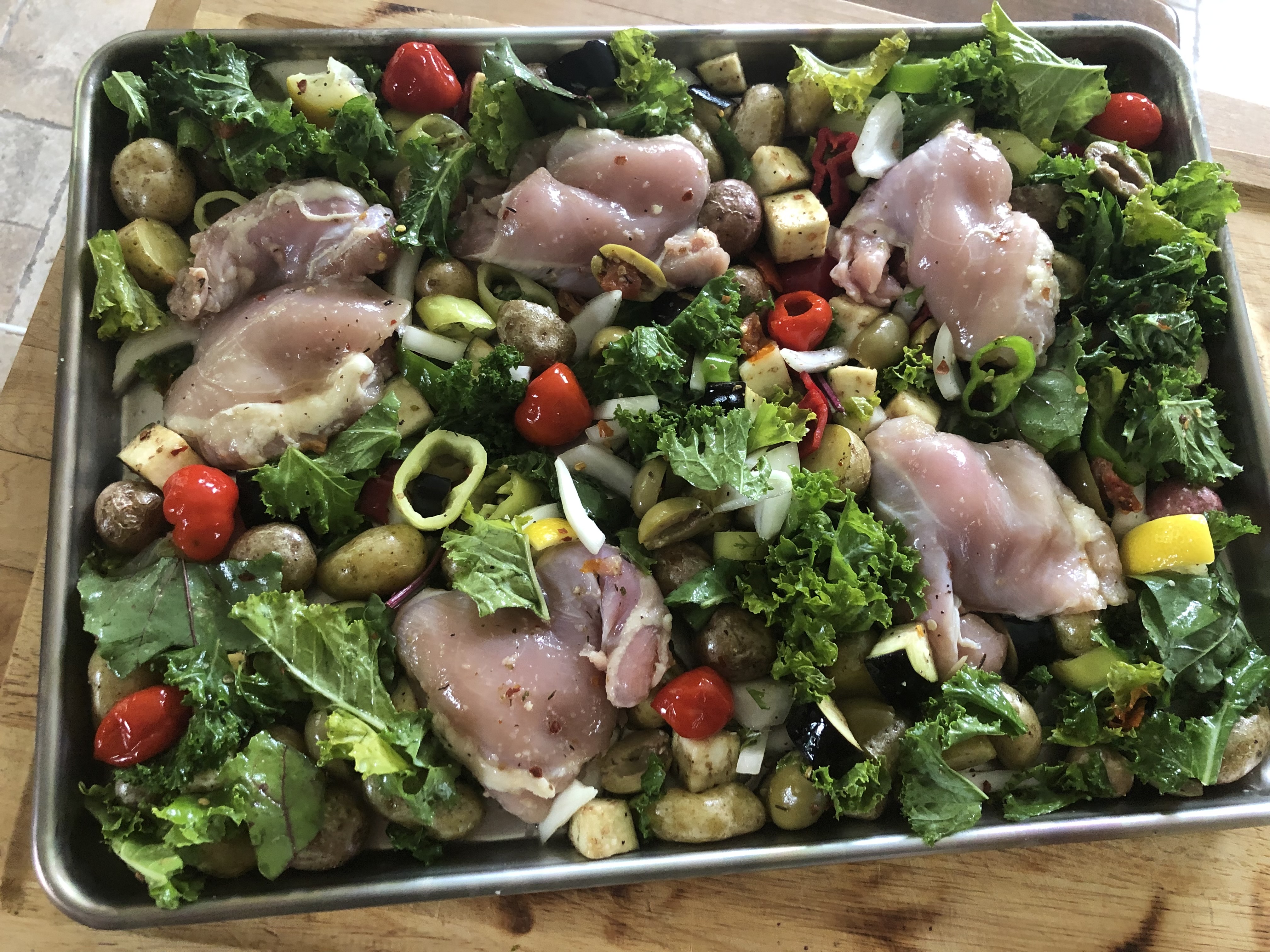 Sheet Pan Olive Bar Chicken